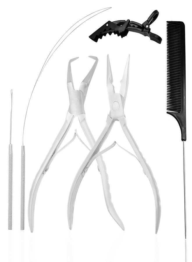 SIVOTE Professional Hair Extension Tools Kit Stainless Steel, Microlink & Itip Extensions Tool Kit, Silver - Image 1